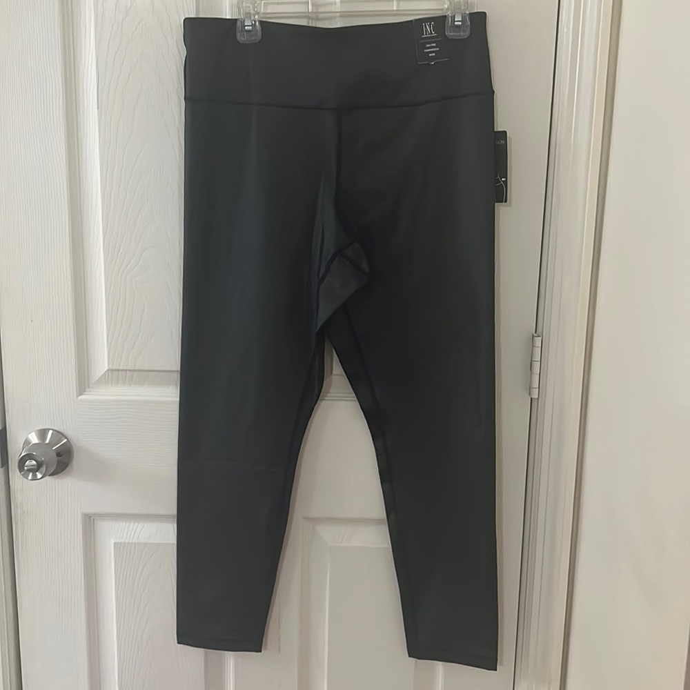 INC Faux leather compression leggings, XL never worn